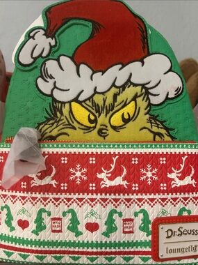 Dr. Seuss Grinch Holiday Tote Bag in Green and Red